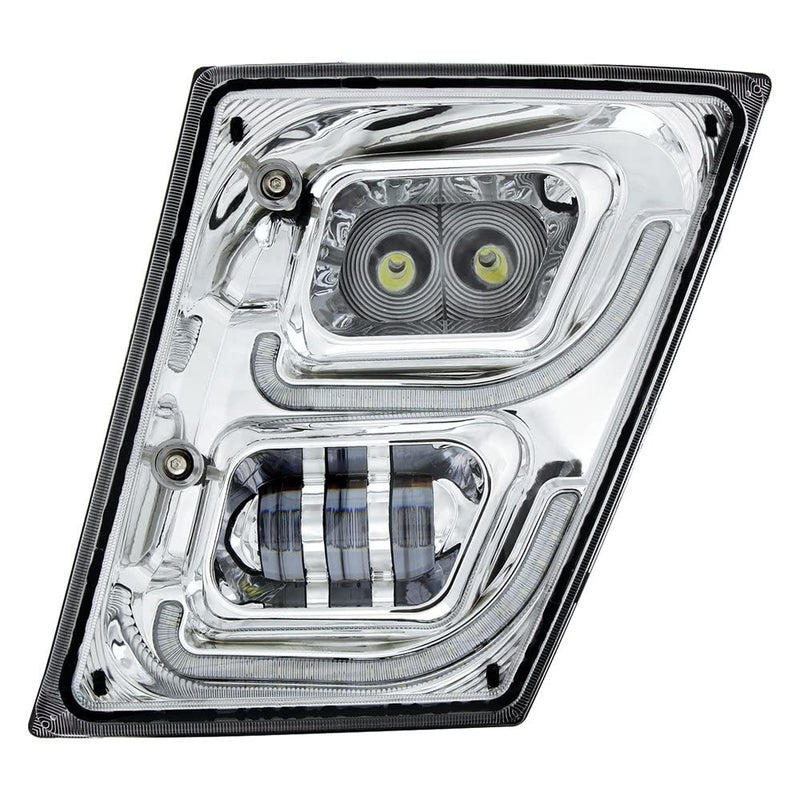 United Pacific 32594 Fog Light, Chrome, High Power LED, Driver Side, with LED DRL & Position Light, for 2003-2017 Volvo VN/VNL - Image 2